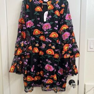 Buddy Love Black Dress with Red and Yellow Accents